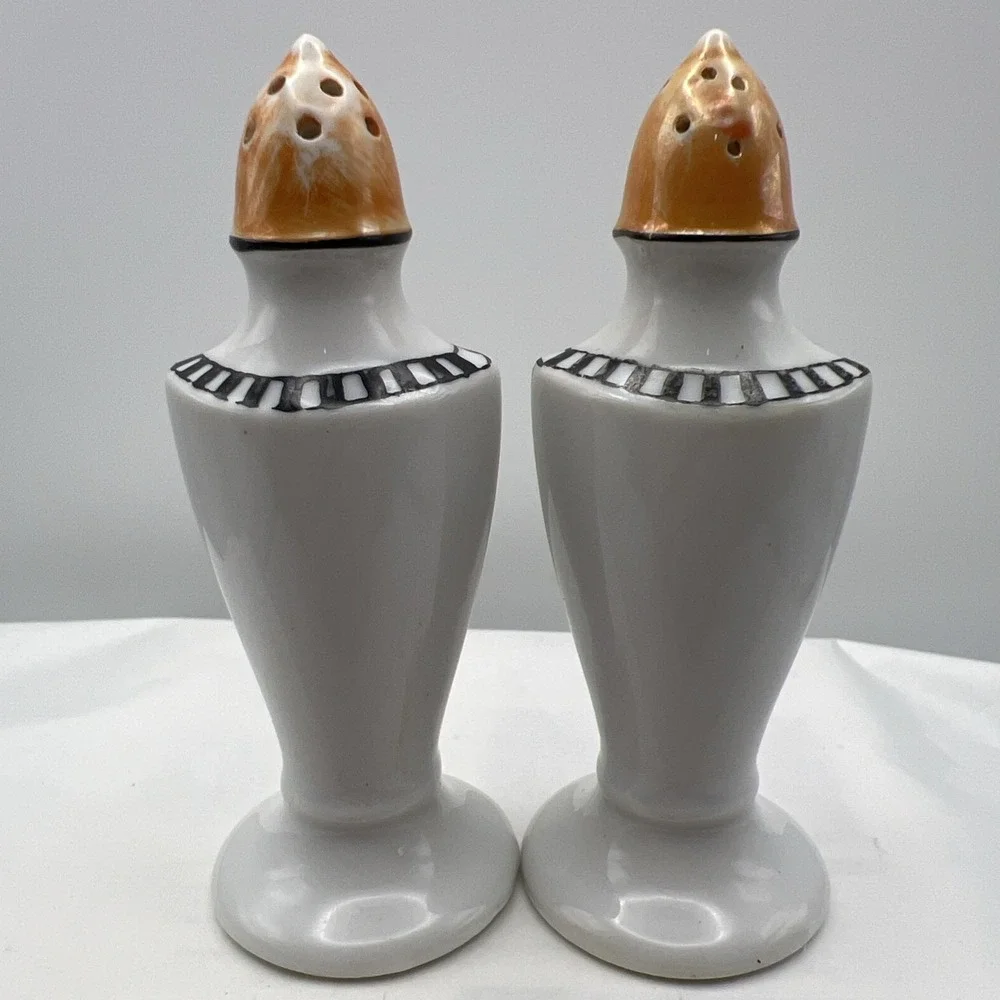 Lusterware Salt & Pepper Shakers Made in Japan Floral w/Decorative Band Vintage